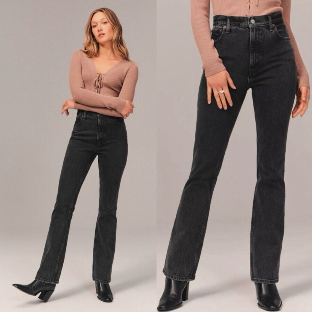 Abercrombie & Fitch The '70s Vintage Flare Ultra High Rise Black - Picture 13 of 13